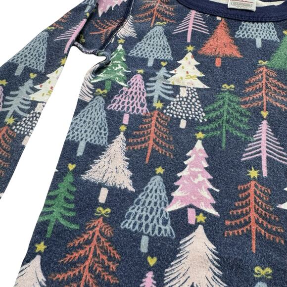 HANNA ANDERSSON Blue Holiday Trees Pajama Top Size 6-7 120 Kids Winter Muticolor - Picture 4 of 4